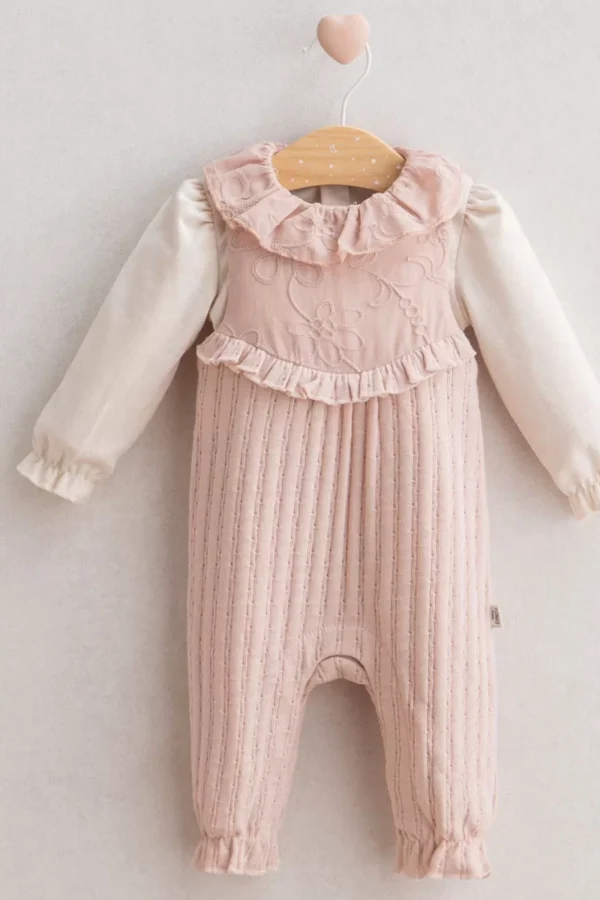 Baby Soft Flower Salopet  Pudra