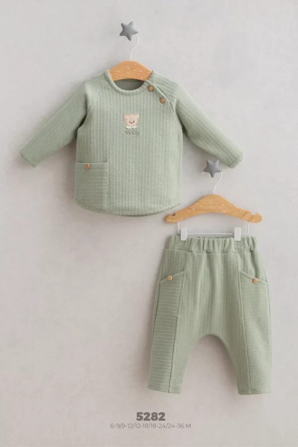 Tongs Baby Teddy Bear 2'li Takım 5282 Yeşil