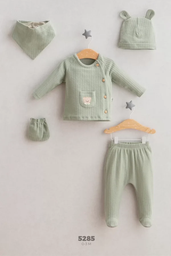 Tongs Baby Teddy Bear 5'li Zıbın Takım 5285 Yeşil