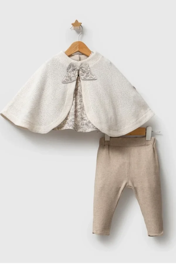 Tongs Baby Trikolu Çiçek Pançolu 3'lü Takım 8024 Ekru