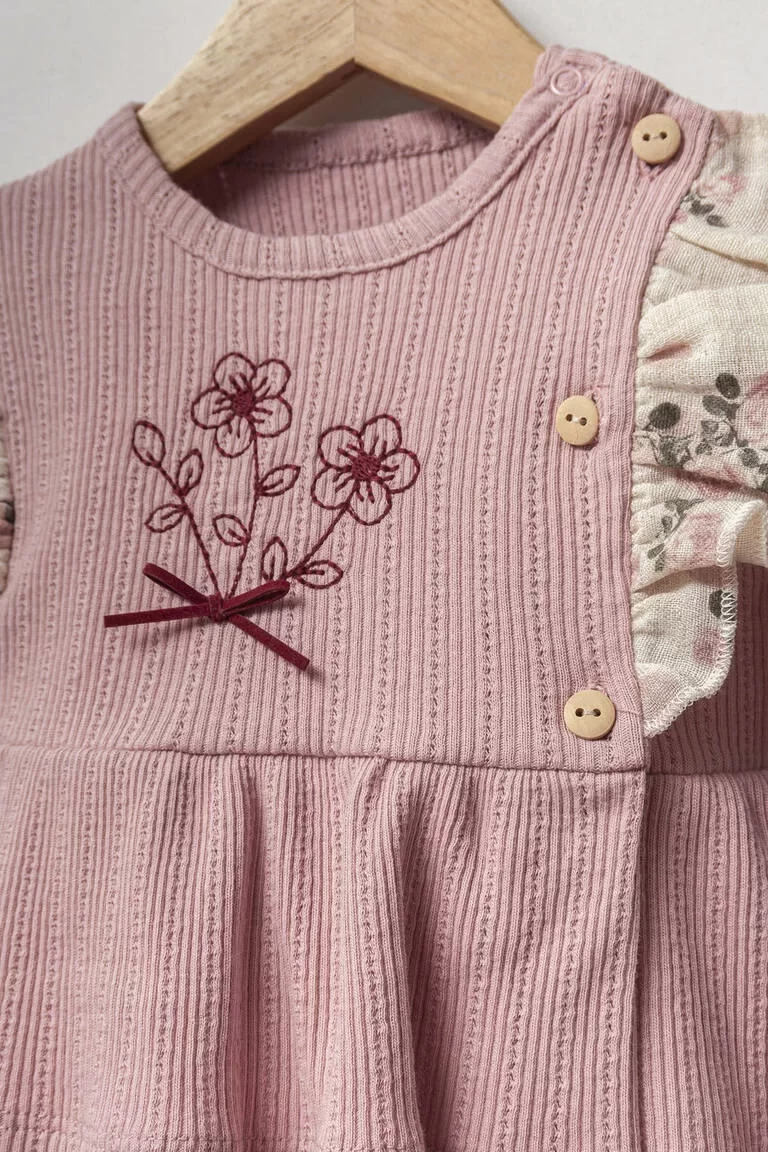 Baby Vintage Rose Zıbın Takım Gül Kurusu - Görsel 2