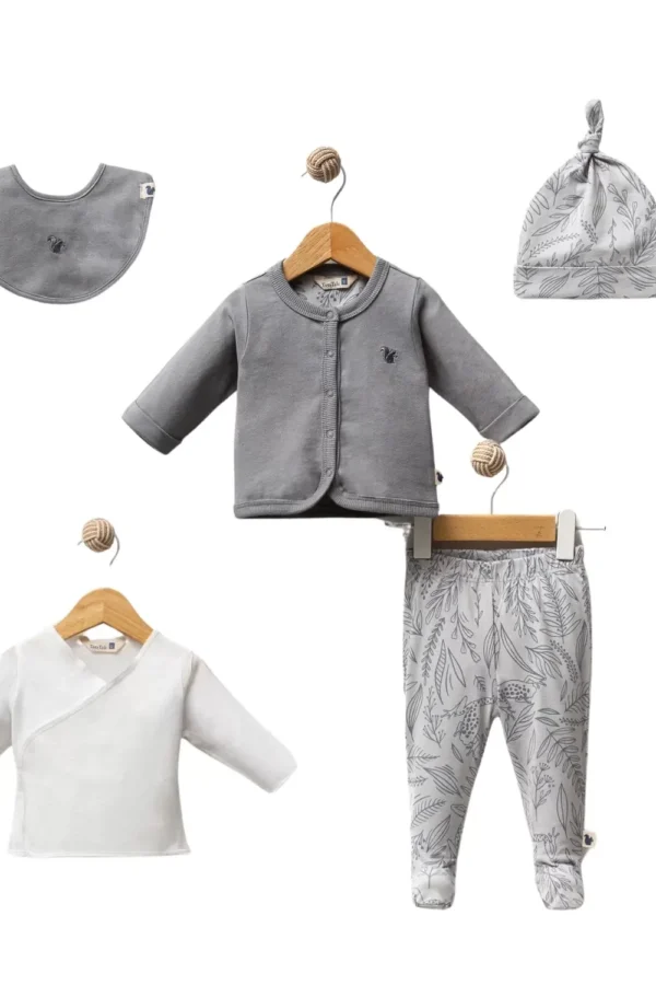 Little Frog 5 Parça Hastane Çıkışı Grey