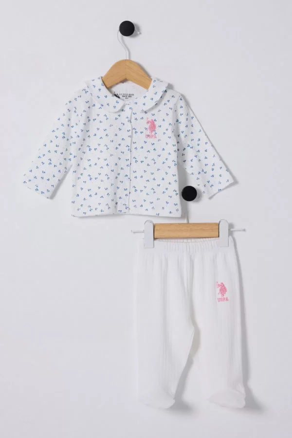 U.s Polo Bebek 2'li Takım Usb2433 Beyaz-mavi