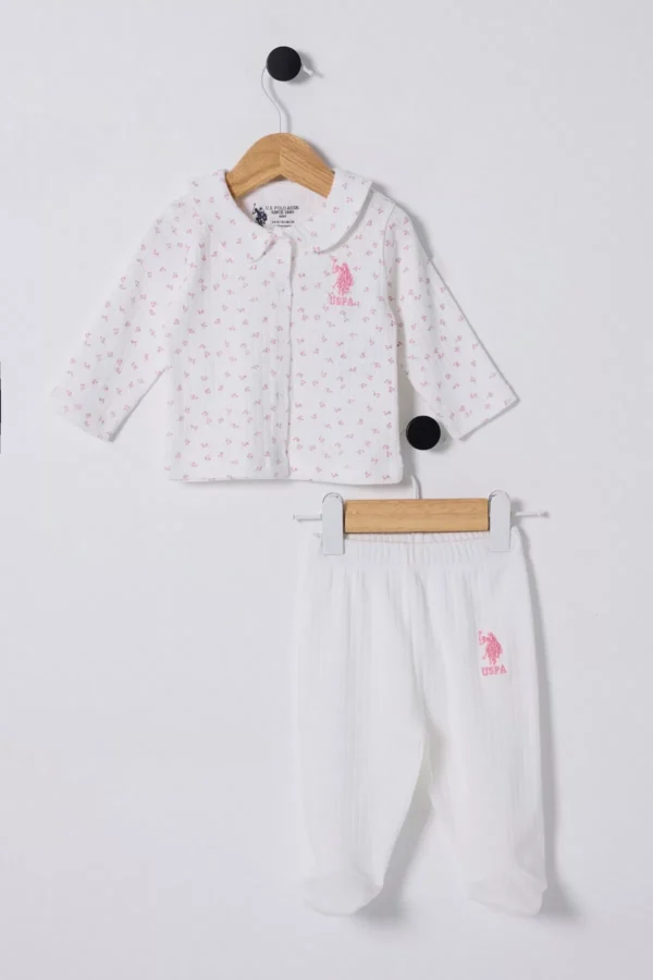 U.s Polo Bebek 2'li Takım Usb2433 Beyaz-pembe