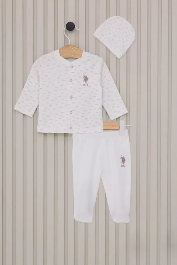 U.s Polo Bebek 3'lü Takım Usb2023 Krem