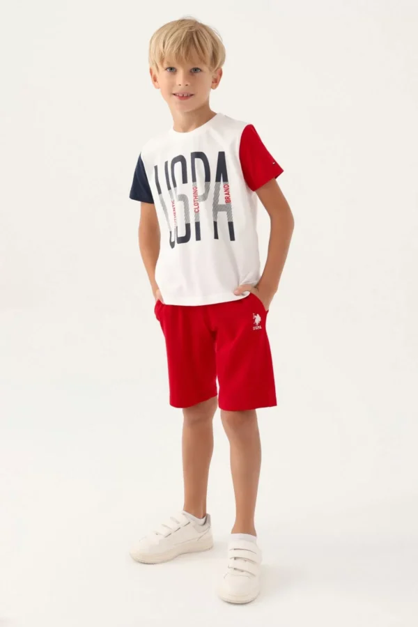 Erkek Çocuk Bermuda Takım  Krem