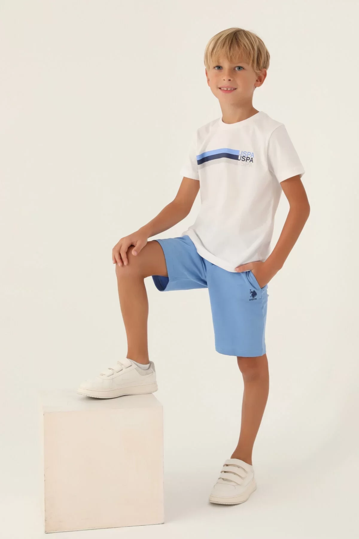 Erkek Çocuk Bermuda Takım Krem - Görsel 2