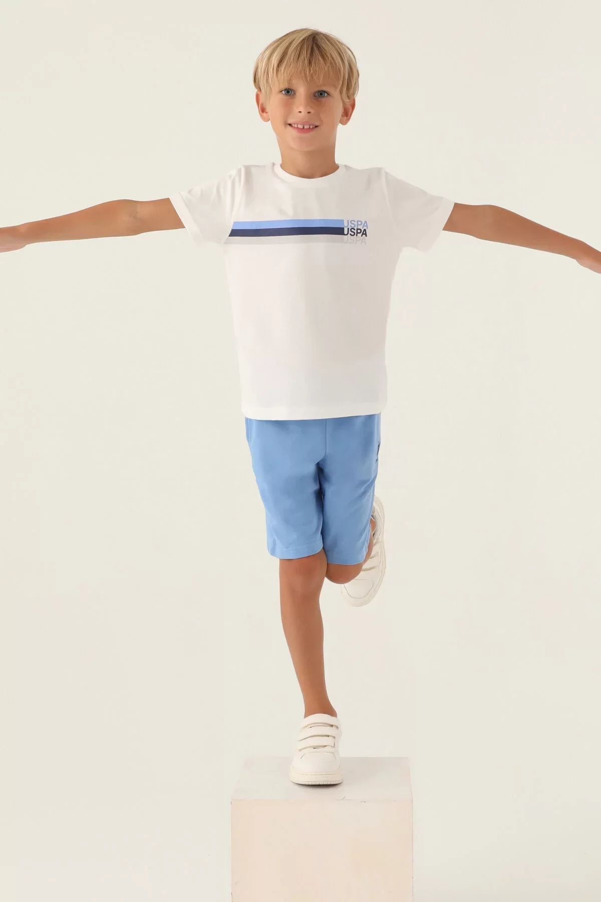 Erkek Çocuk Bermuda Takım Krem - Görsel 8