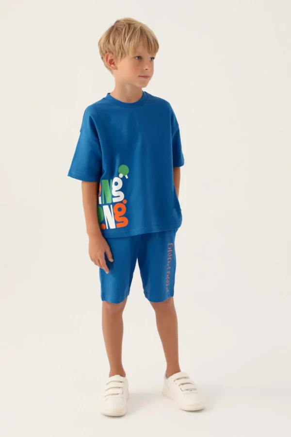 Erkek Çocuk Bermuda Takım Cobalt