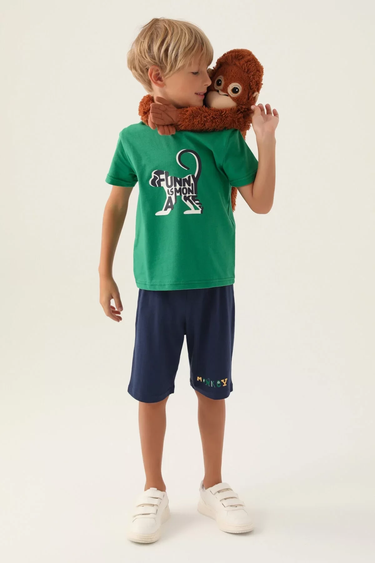 Erkek Çocuk Bermuda Takım Çam Yeşil - Görsel 3