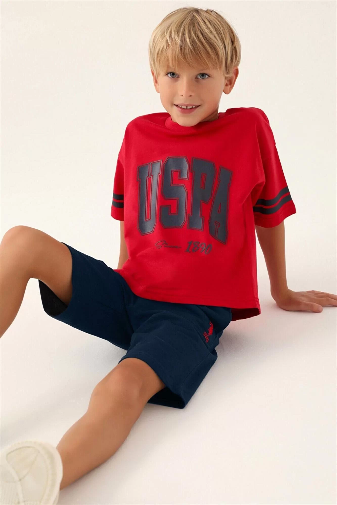 Erkek Çocuk Bermuda Takım Kırmızı - Görsel 2