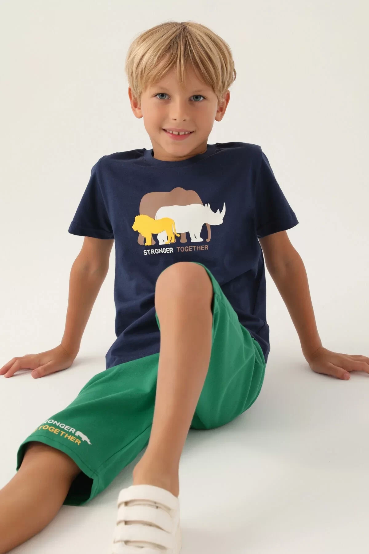 Erkek Çocuk Kapri Takım İndigo