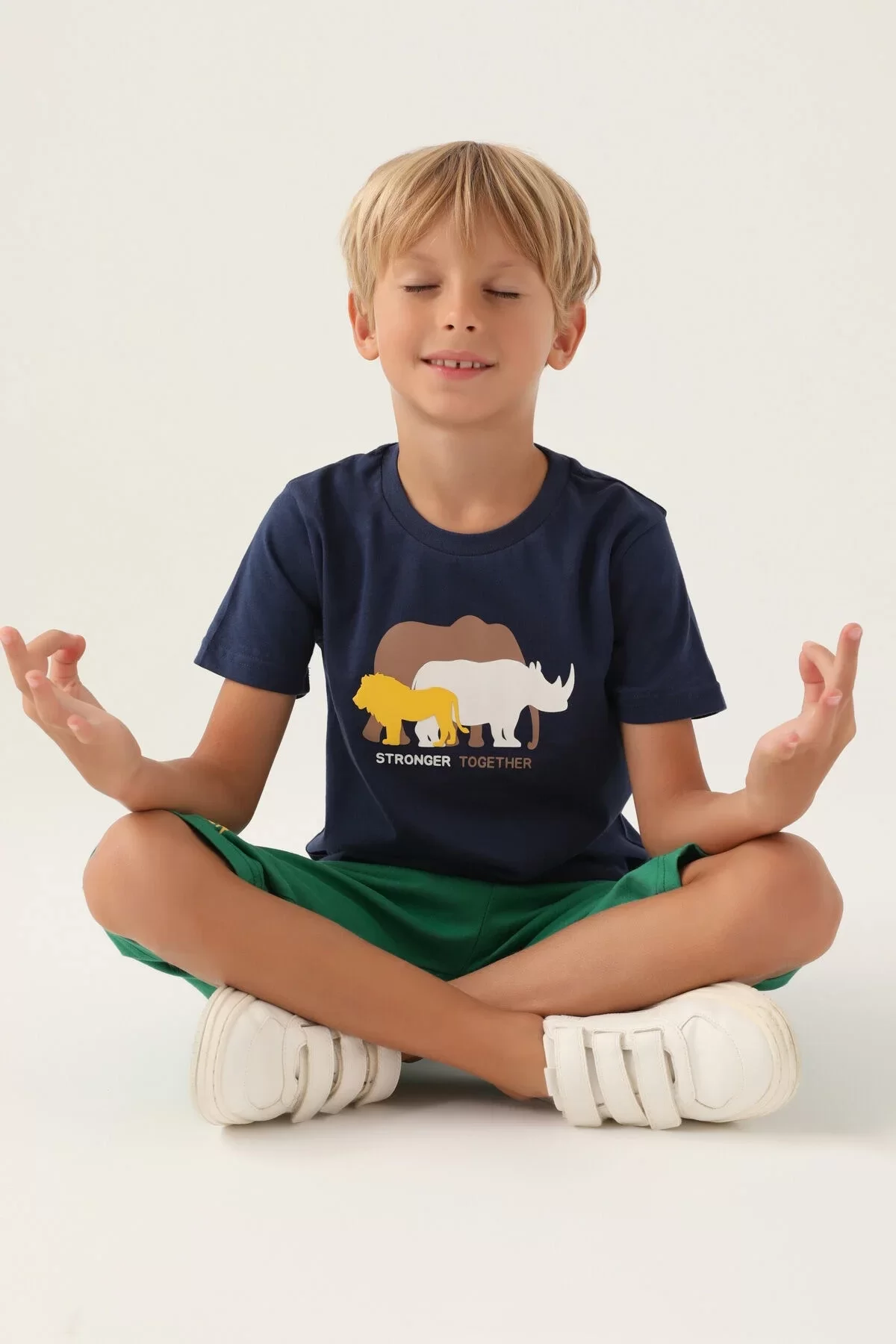 Erkek Çocuk Kapri Takım İndigo - Görsel 2