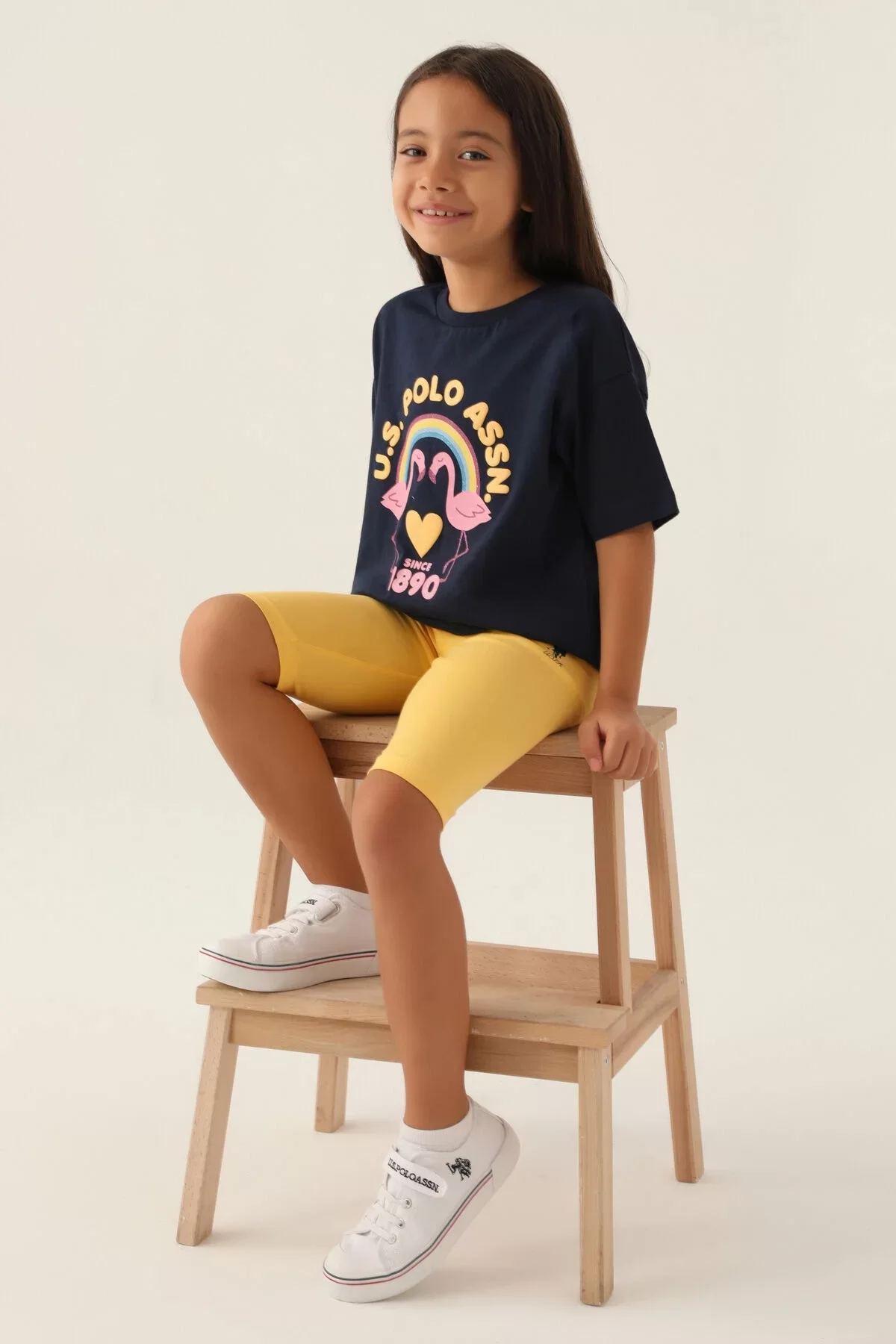 Kız Çocuk Bermuda Tayt Takım Lacivert - Görsel 7