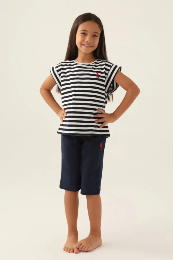 Kız Çocuk Kapri Takım  Lacivert