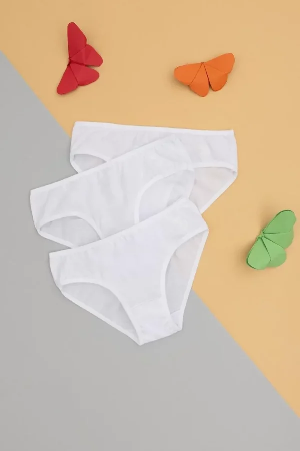 Kız Çocuk Slip Külot  Beyaz