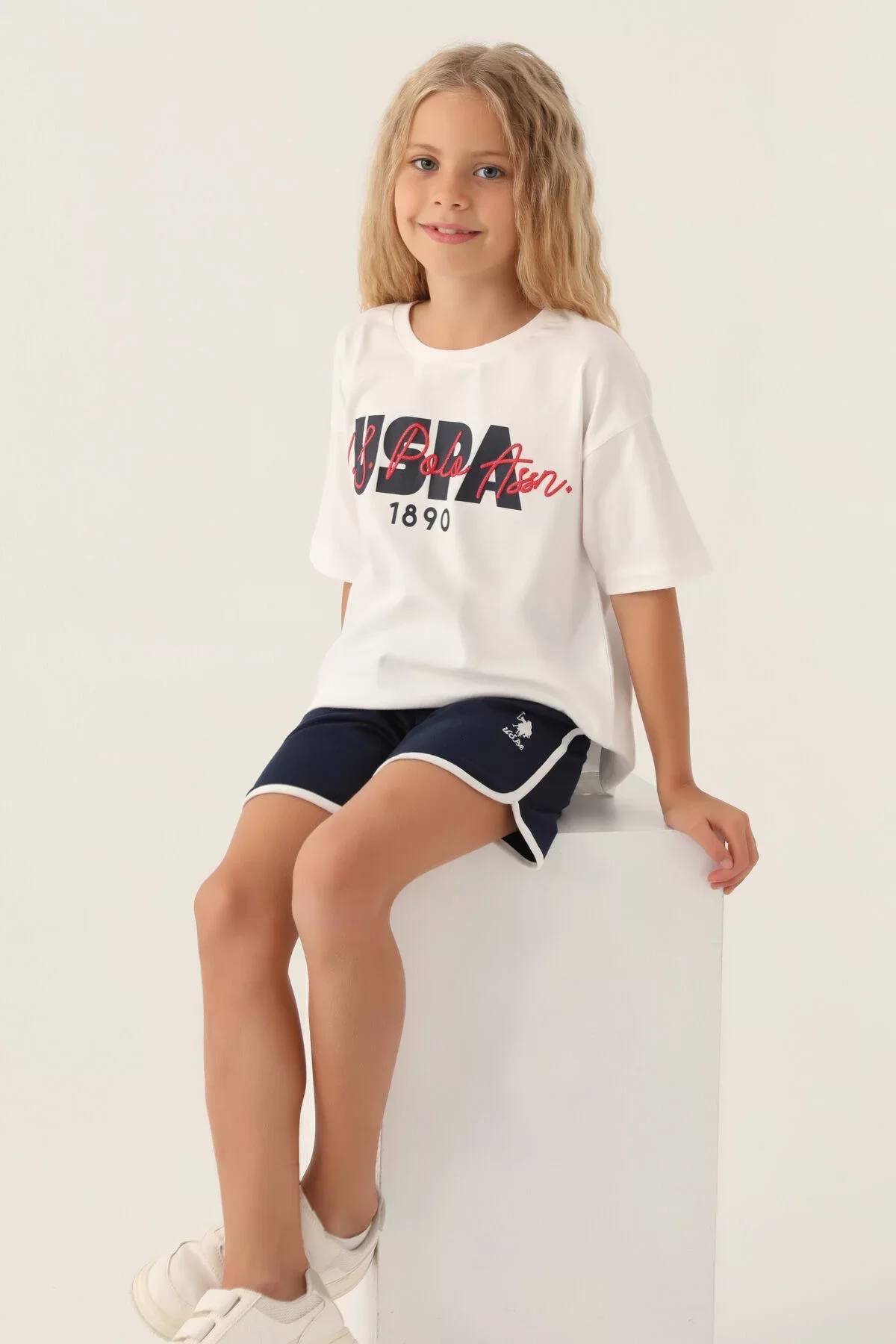 Kız Çocuk Şort Takım Krem - Görsel 3