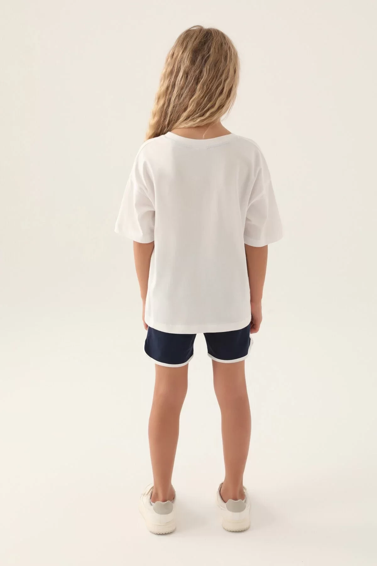 Kız Çocuk Şort Takım Krem - Görsel 10