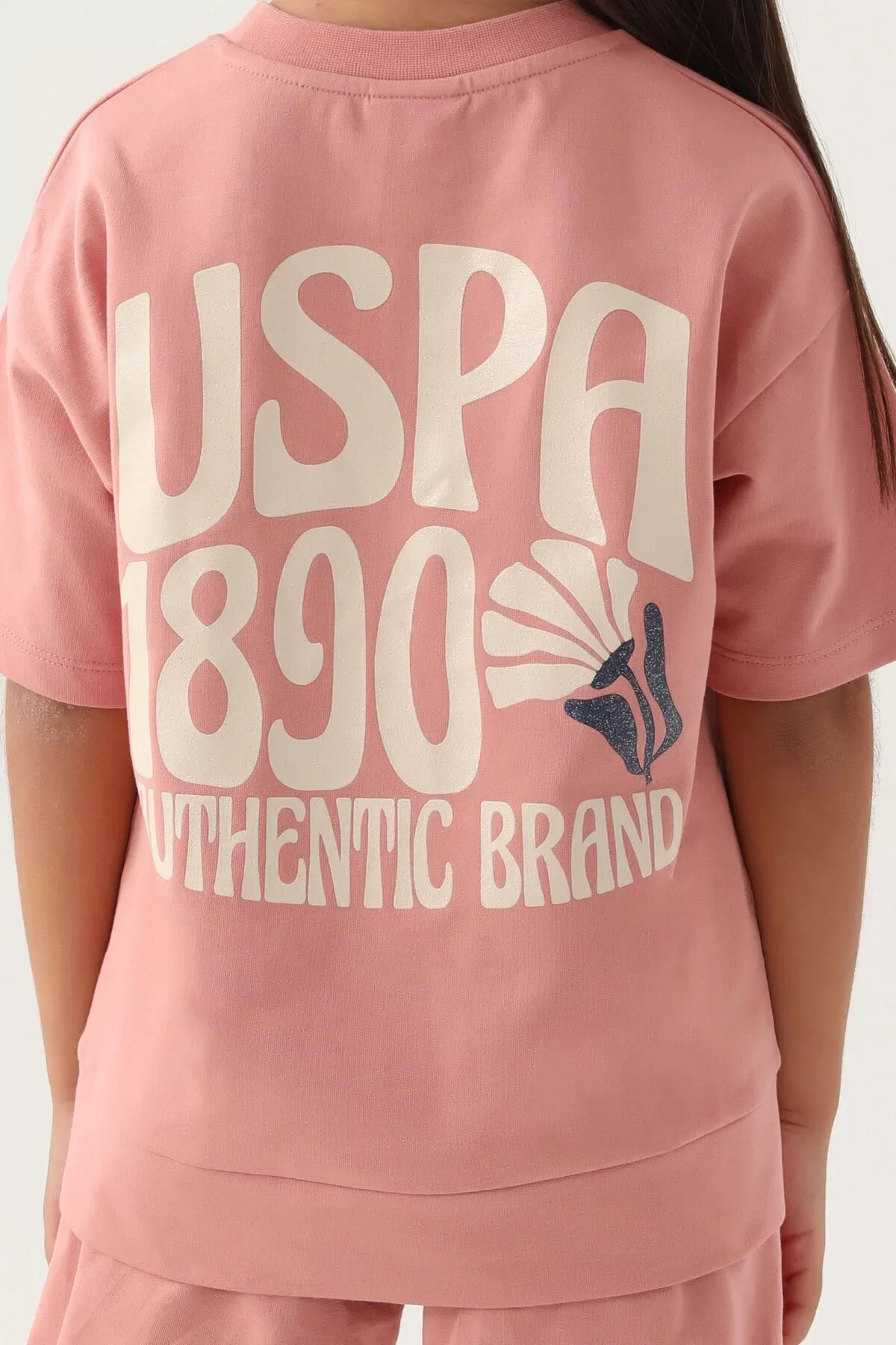 Kız Garson Şort Takım Retro Pembe - Görsel 9