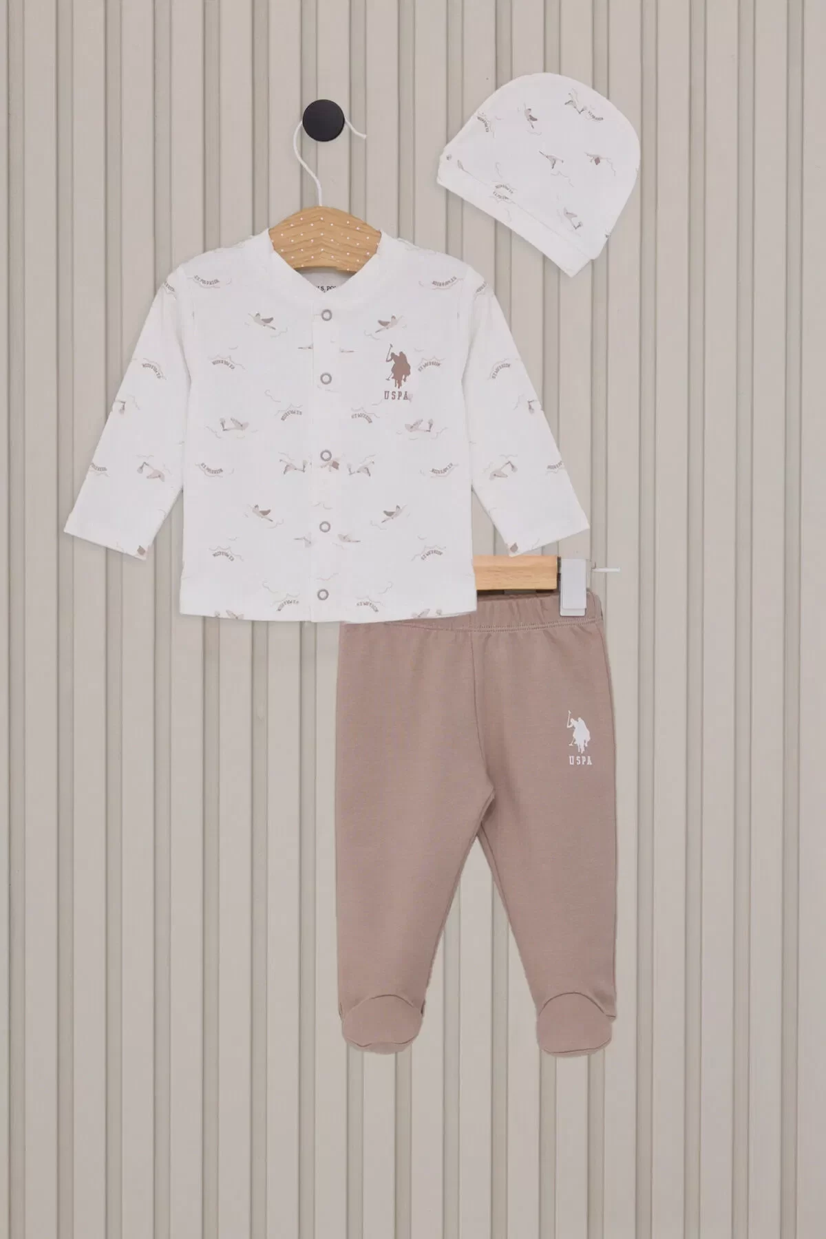 Erkek Bebek Patikli 3'lü Takım Usb2018 Krem - Görsel 5