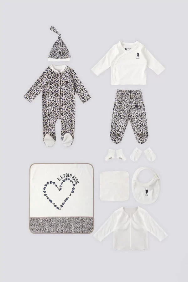 Kız Bebek 10'lu Zıbın Seti  Krem