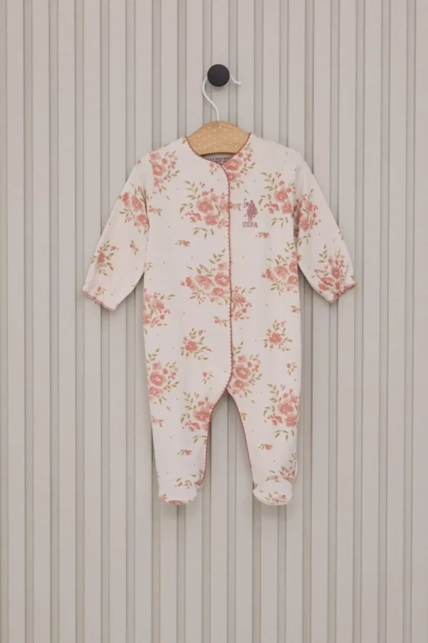 Kız Bebek Patikli Tulum  Açık Bej