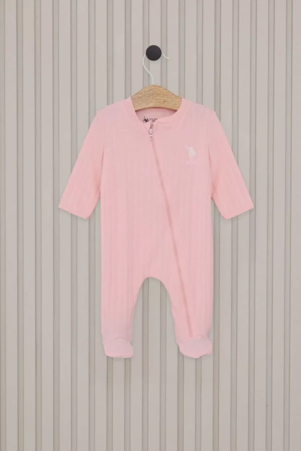 Kız Bebek Patikli Tulum  Açık Pembe
