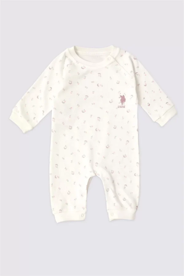 Kız Bebek Patiksiz Tulum Usb Krem