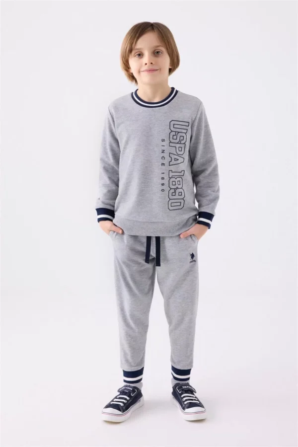 Kız Çocuk Eşorfman Takımı Us Gri Melanj