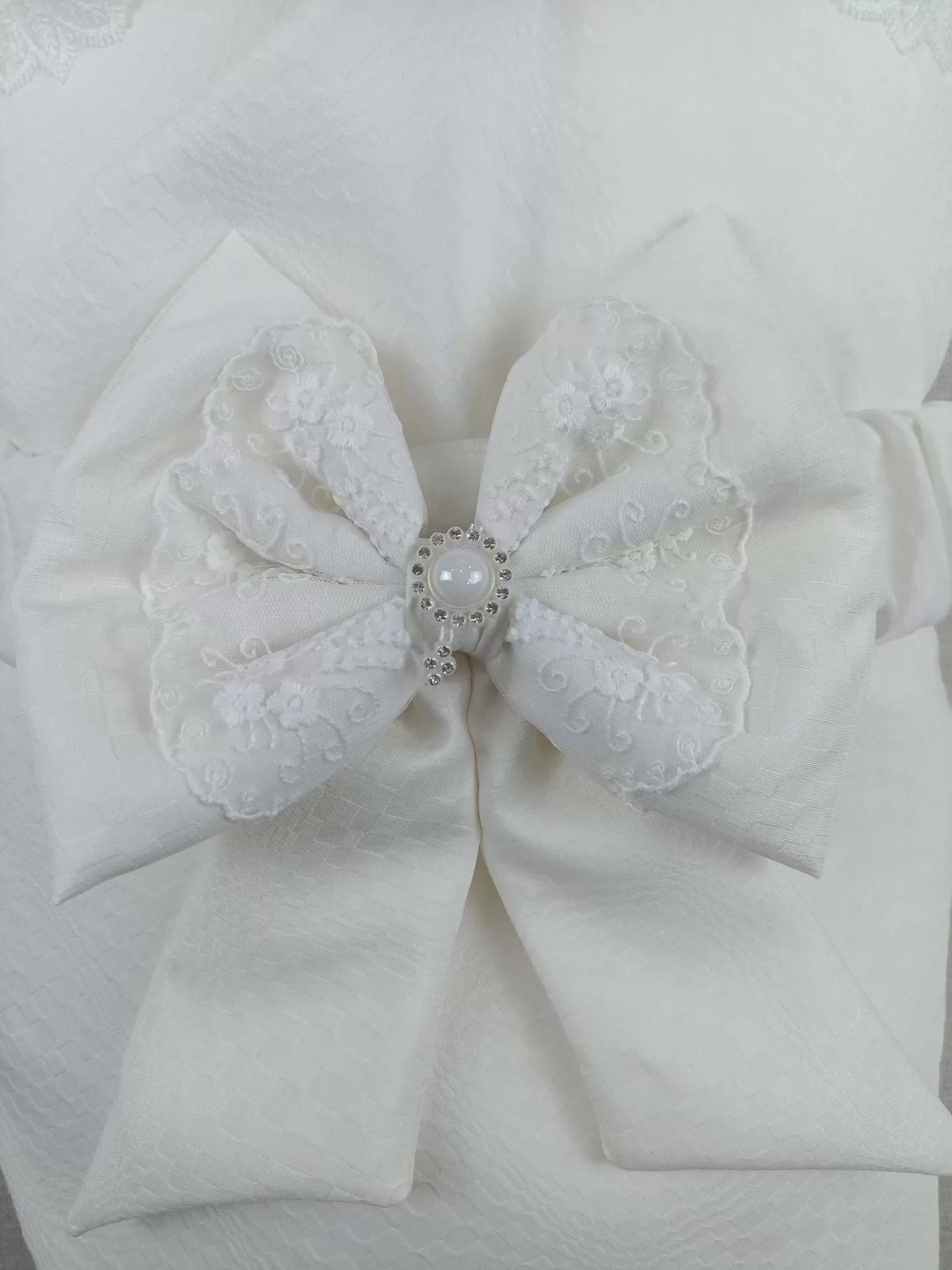 Yenidoğan Bambu Taç Nakışlı Kundaklı Trilüks 3lü Alt Açma Seti - Görsel 6